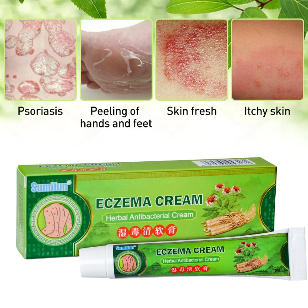 

20g Eczema Ointment Psoriasis Cream Anti Itching Pruritus Dermatitis Pain Patch Skin Care Chinese Herbal Medical Plaster