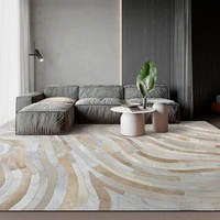 300x400 american fashion modern imitation leather pattern square frame brown black living room bedroom bedside carpet floor mat