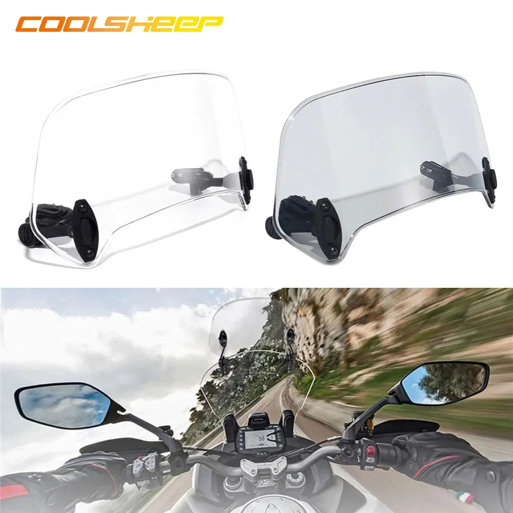 

4mmThickness For Harley Honda Yamaha Kawasaki Suzuki BMW Motorcycle Windscreen Windshield Extension Spoiler Universal Adjustable