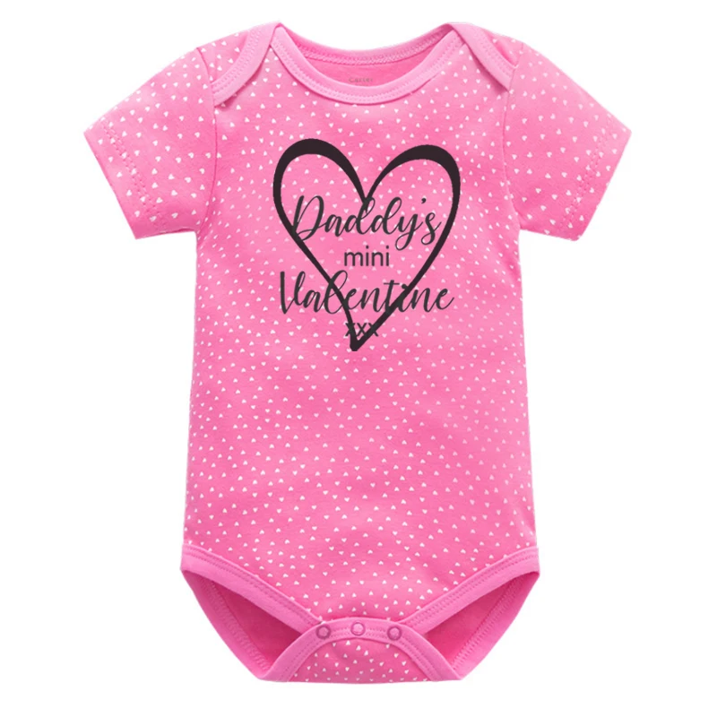 

Daddy's Mini Valentine Newborn Clothes Valentine's Day Baby Bodysuit Valentine's Day Gift for Daddy and Baby Cotton Onesie Gift