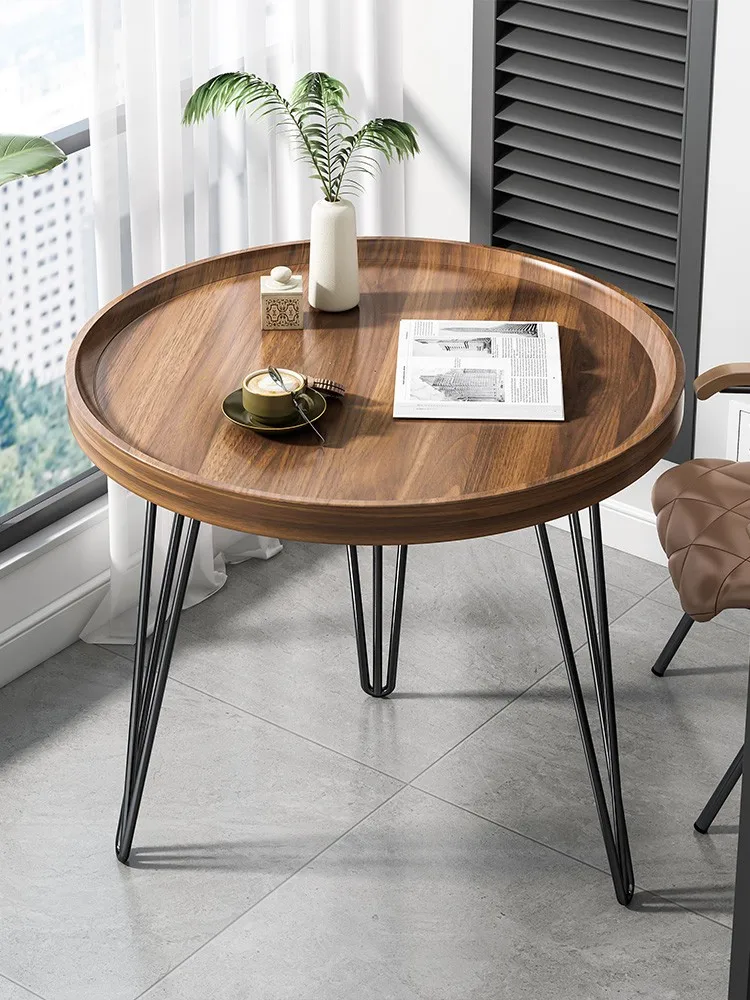 

Small-sized tea table balcony tea table shelf living room household table sofa small round table wood coffee table desk table