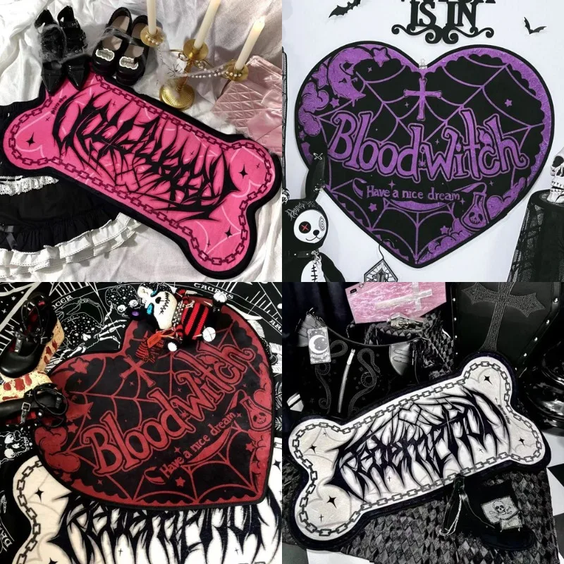 

Halloween Creative Mat Gothic Bone Carpet Bedroom Anti Slip Doormat Living Room Rug Blood Witch Tapestry Wall Hanging Home Decor