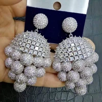 jimbora new morocco dubai europe design luxury earrings female cubic zirconia shiny charm earrings for women wedding daily party