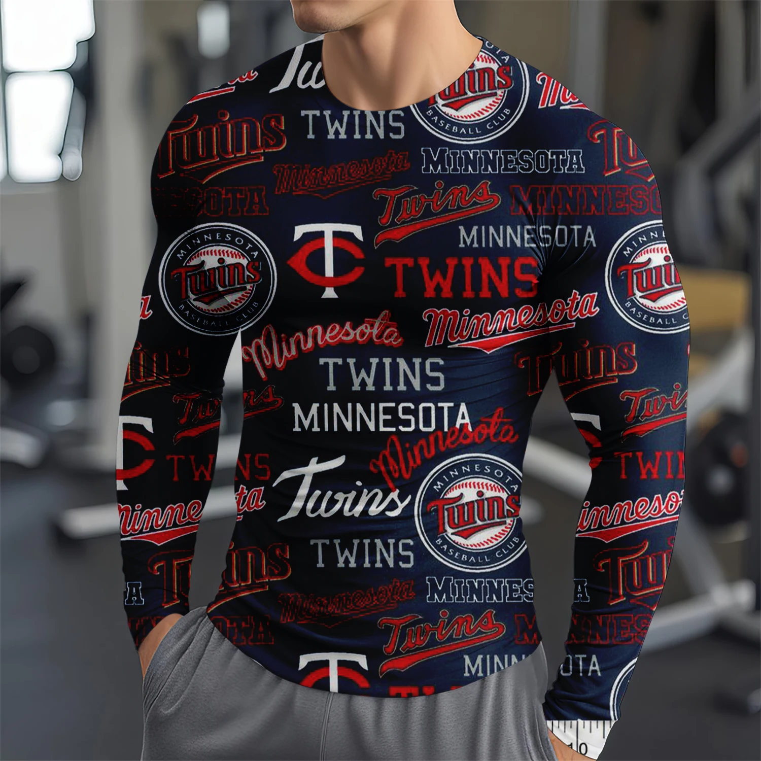 Мужская Футболка С Длинным Рукавом Бейсбольная Команда Пуловер 3D Принтом