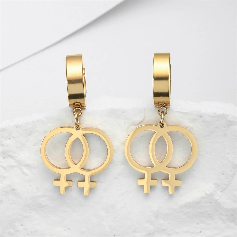

Amaxer for Women Girl Female Symbol Earrings Stainless Steel Venus Sign Pendants Charm Drop Earrings Jewelry Friend Gifts