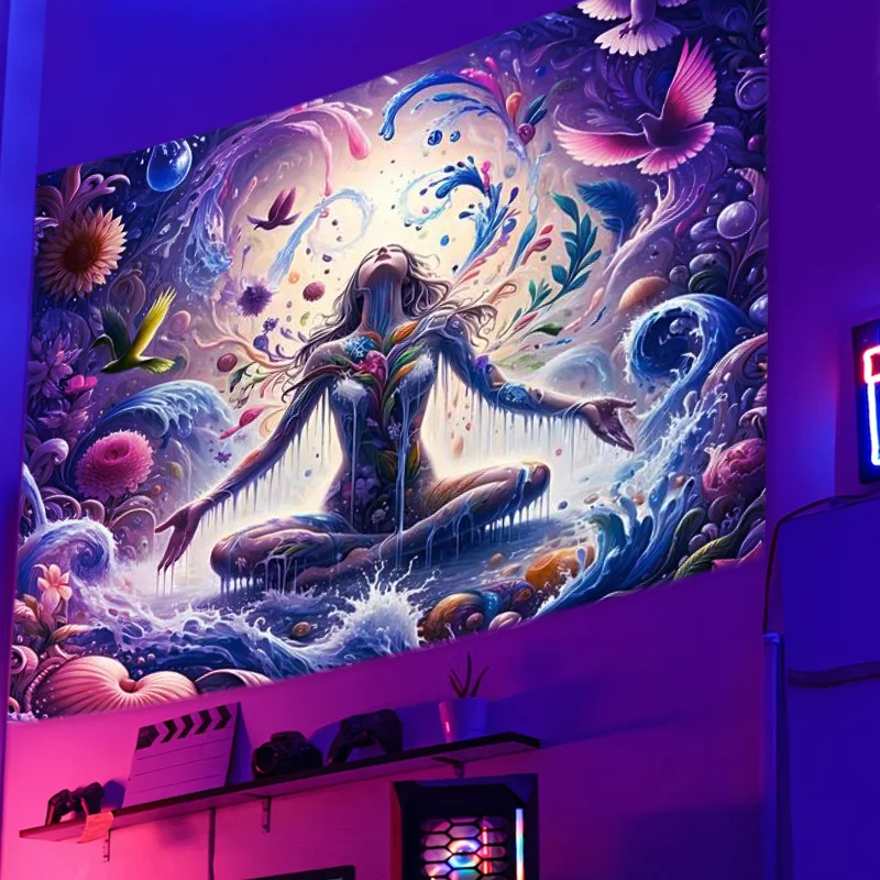 Искусственный Водопад Гобелен Настенный Декоративная Полиэфирная Ткань Для