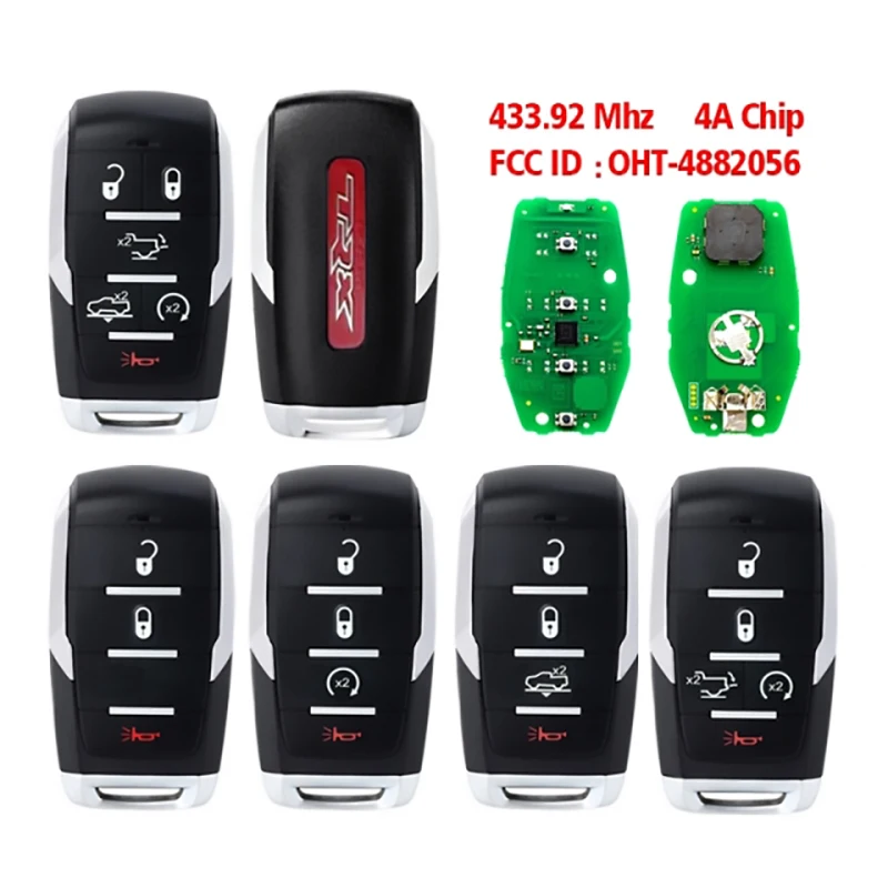 

CN087058 Original PCB Smart Key For Dodge Ram TRX 2019 2020 Remote 433.92Mhz PCF7939M / 4A Chip FCC ID OHT-4882056 Keyless Go