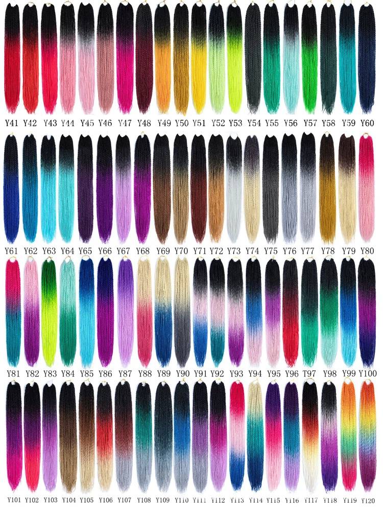 QP Hair Омбре Сенегальские Косы на Крючке 24 дюйма 30 Корней/упаковка Синтетические Волосы для Плетения для Женщин черные Крочет.