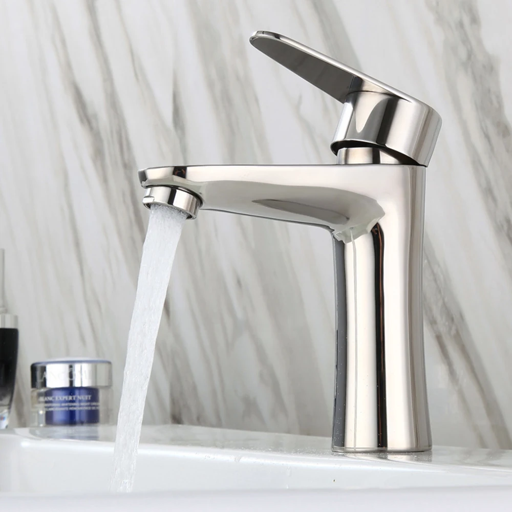 

Hot And Cold Faucet Mirror Light Basin 304 Stainless Steel Washbasin Faucet