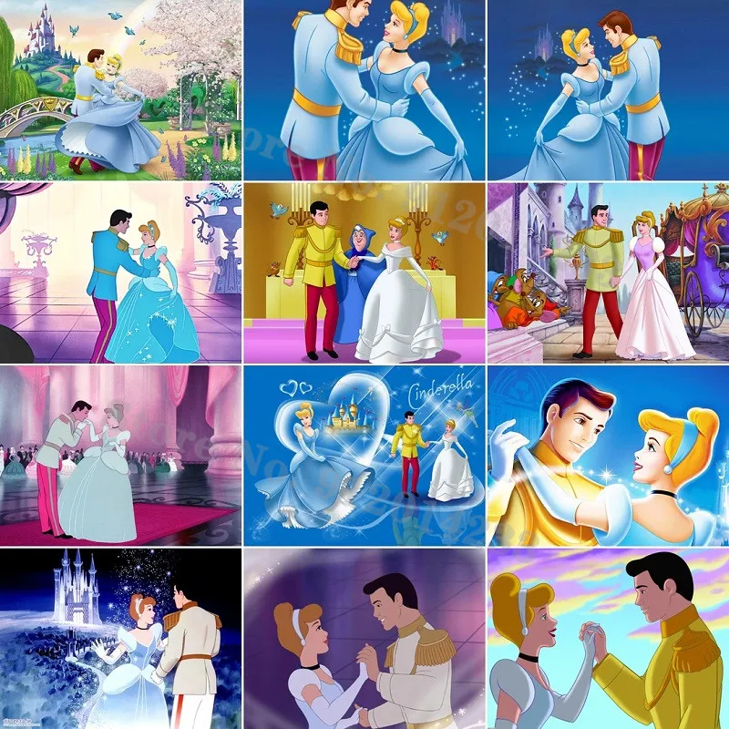 

Алмазная живопись с мотивами Диснея, принцессы Золушки, принца