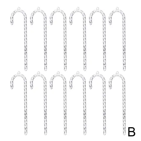 12 шт. белые акриловые прозрачные сосульки для рождественской елки