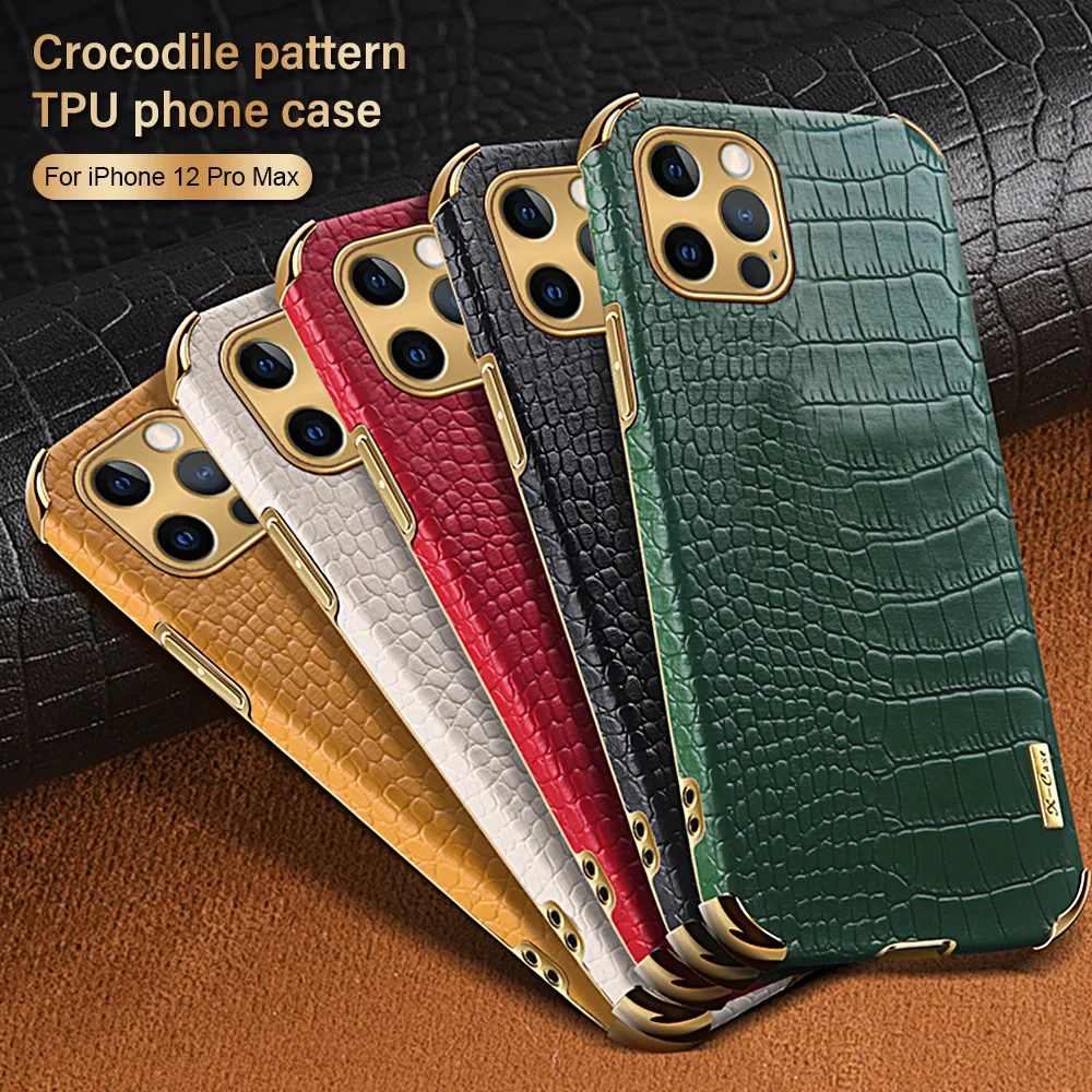 

For iPhone 13 Pro 12 7 8 6S Plus XS Max Case Luxury Crocodile Leather Phone Case For iPhone 13 Pro Max 13Pro 12 11 13 Cover Case