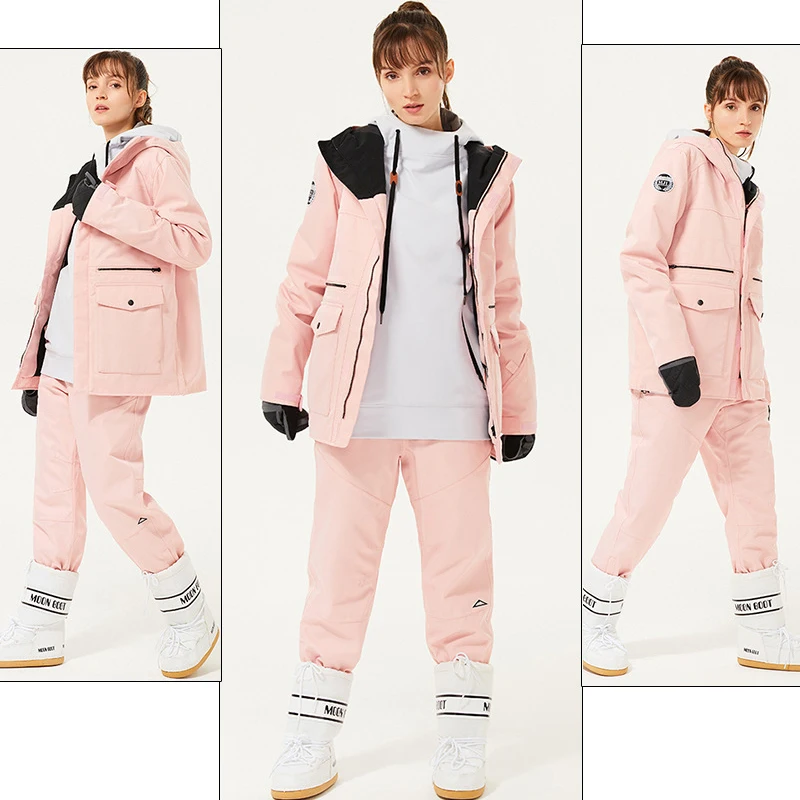 Спортивная уличная женская зимняя куртка Теплая мужская лыжная с капюшоном