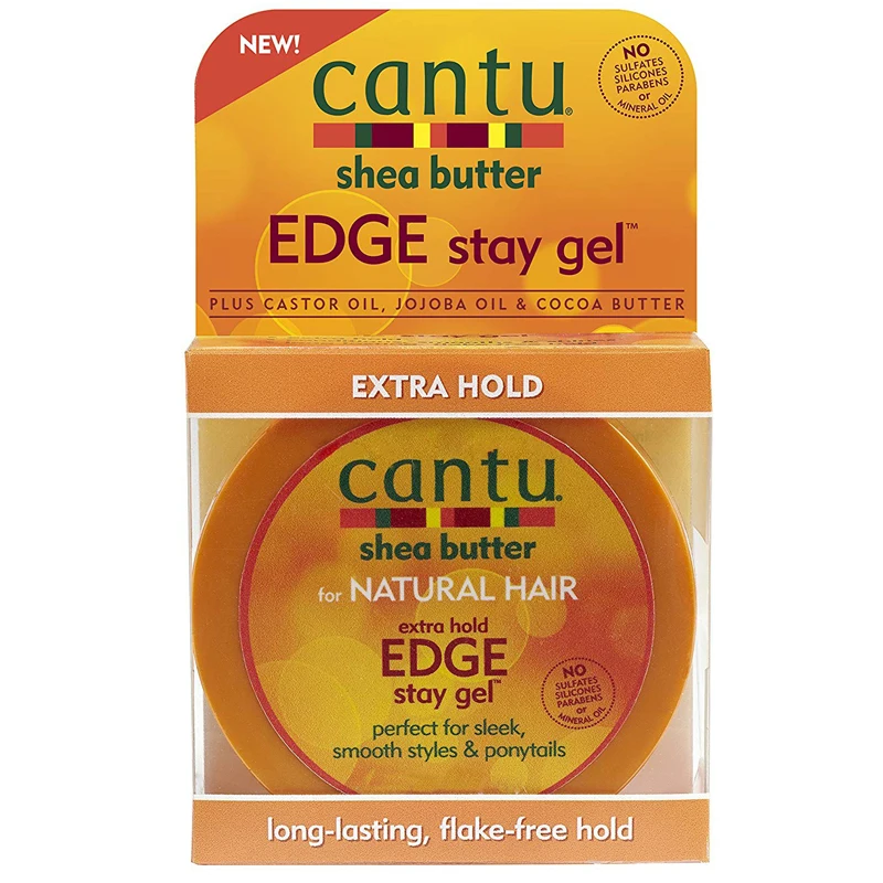 For Natural Hair Extra Hold Edge Stay Gel, 2.25 Oz/64g