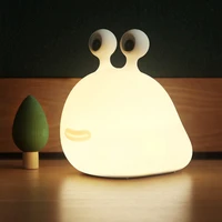 silicone cartoon slug led night light usb rechargeable dimmable timing off night lamp for children bedroom home decor kids gift