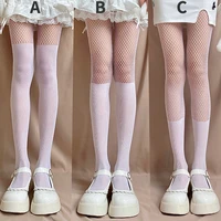 summer tights anti hook fishnet pantyhose for women girls leggings lolita stockings stitching black white anime cosplay stocking