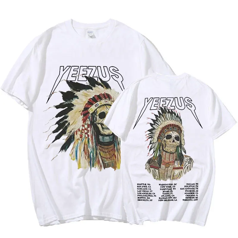 

Мужские футболки Kanye West Yeezus God Want You, футболка с боковым принтом, крутая винтажная уличная одежда в стиле хип-хоп, футболки большого размера, топы унисекс