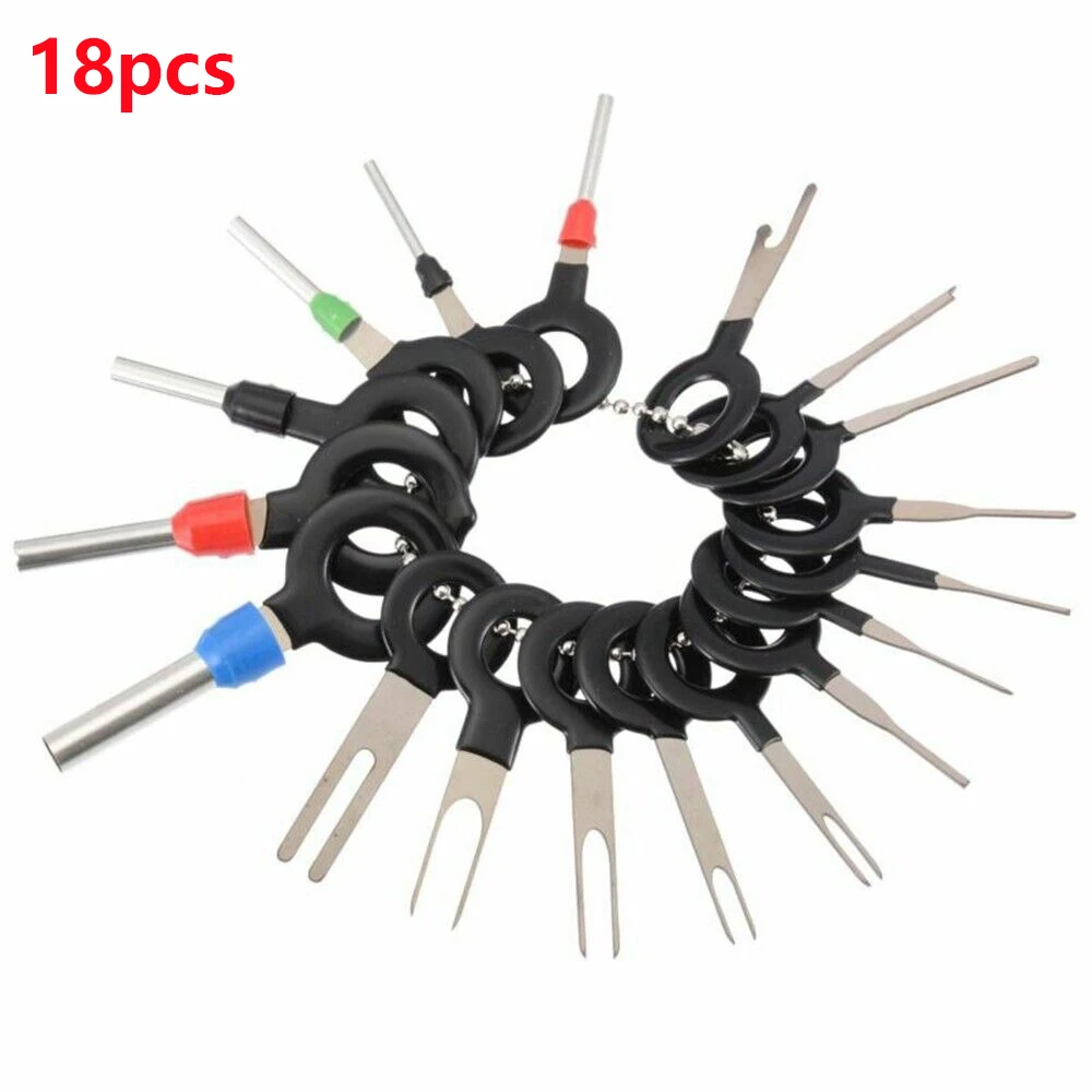 

18pcs Car Terminal Removal Tool Repair Tools Electrical Wiring Crimp Connector Pin Extractor Kit Keys Automotive Plug Pullers