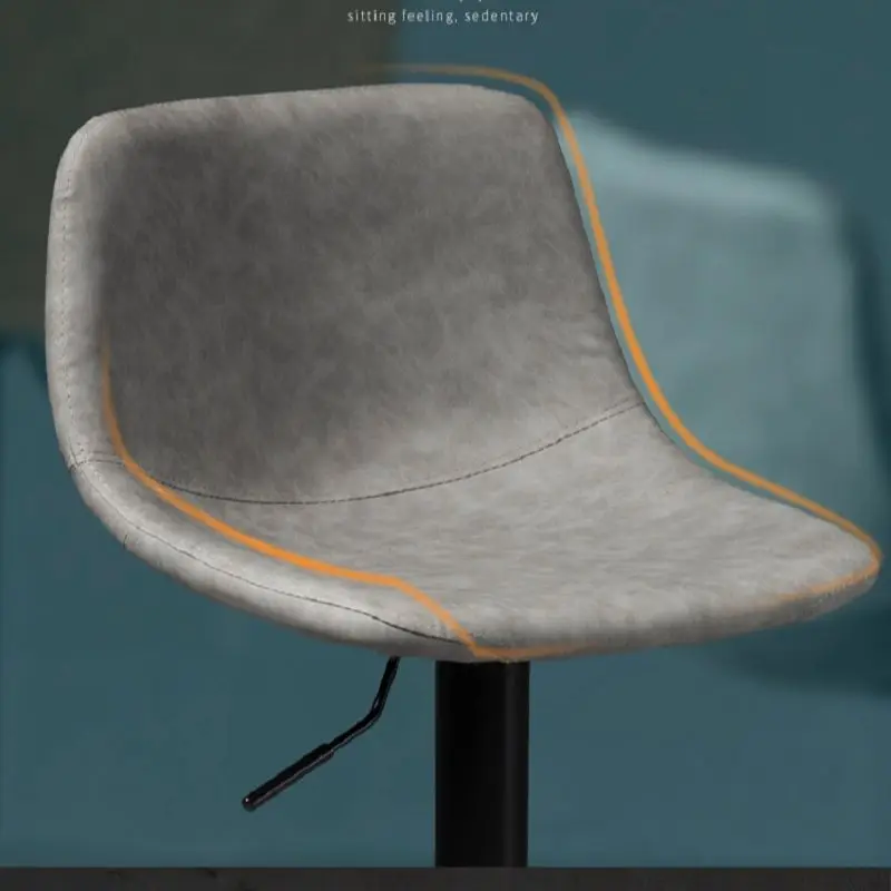 

Bar Chair Lift Fashion Simple Modern Household High Stool Light Luxury Backrest Wrought Iron Rotation