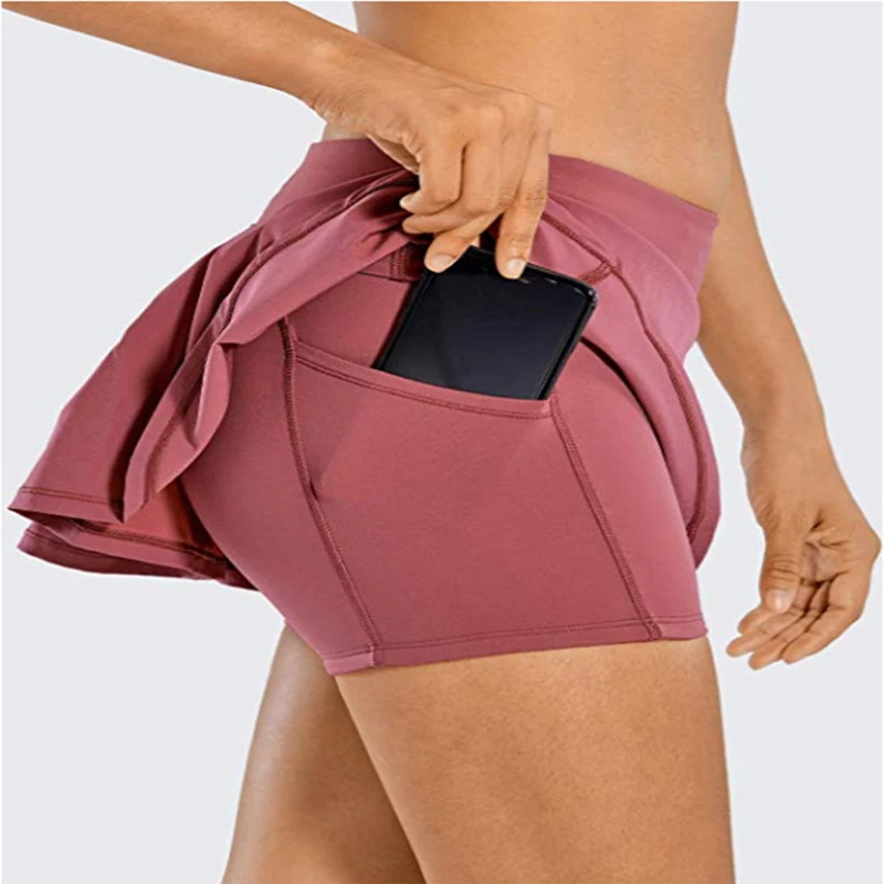 

MIMY Pleated Tennis Skirts For Women With Pockets Shorts Athletic Golf Skorts Activewear Running Workout Sports Skirt