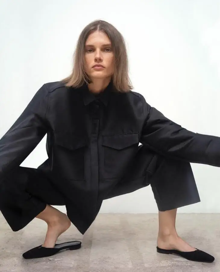 Туфли женские классические однотонные квадратная плоская подошва весна-лето 2021 |