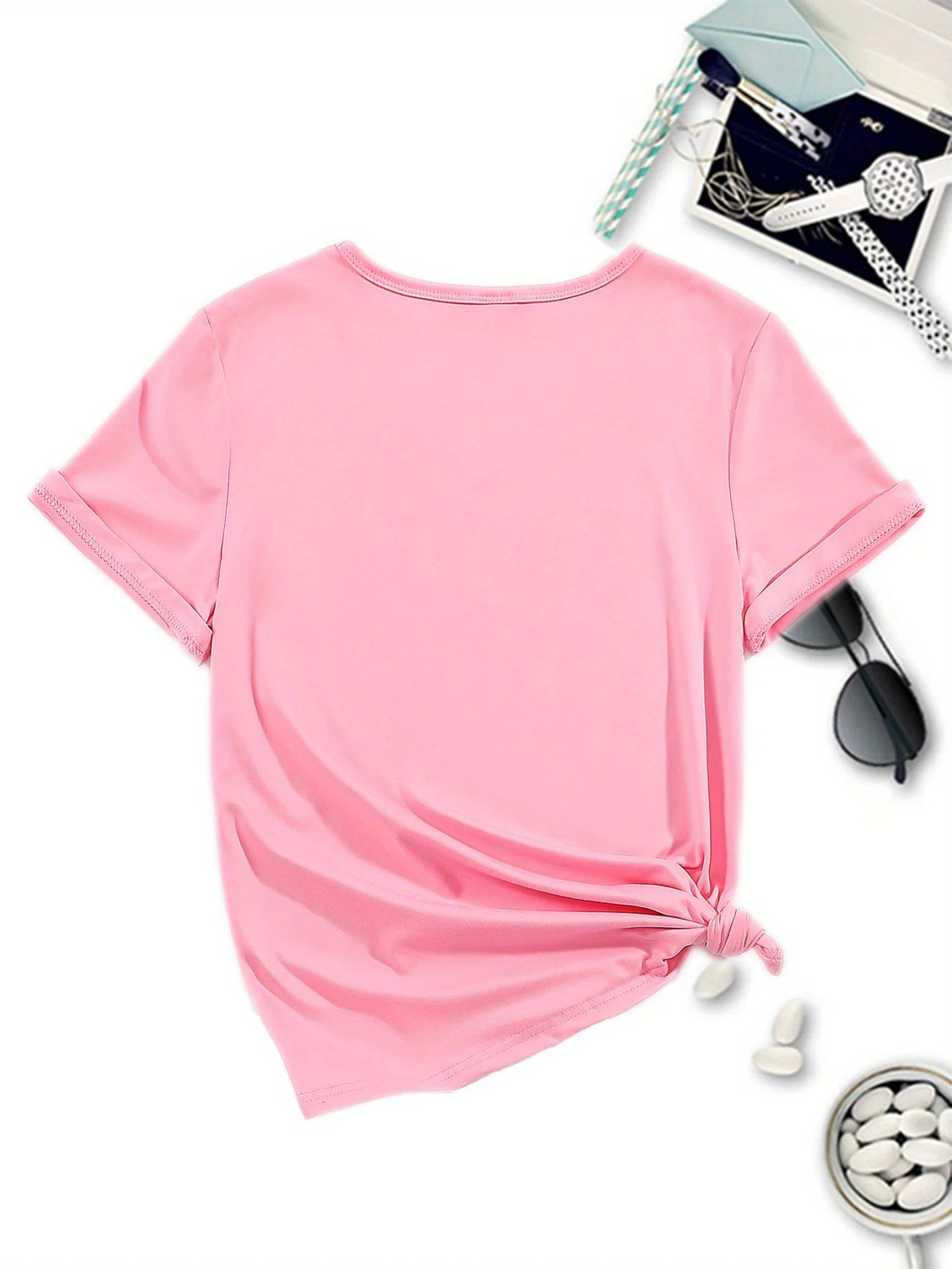 Женская Повседневная футболка с круглым вырезом модный спортивный топ