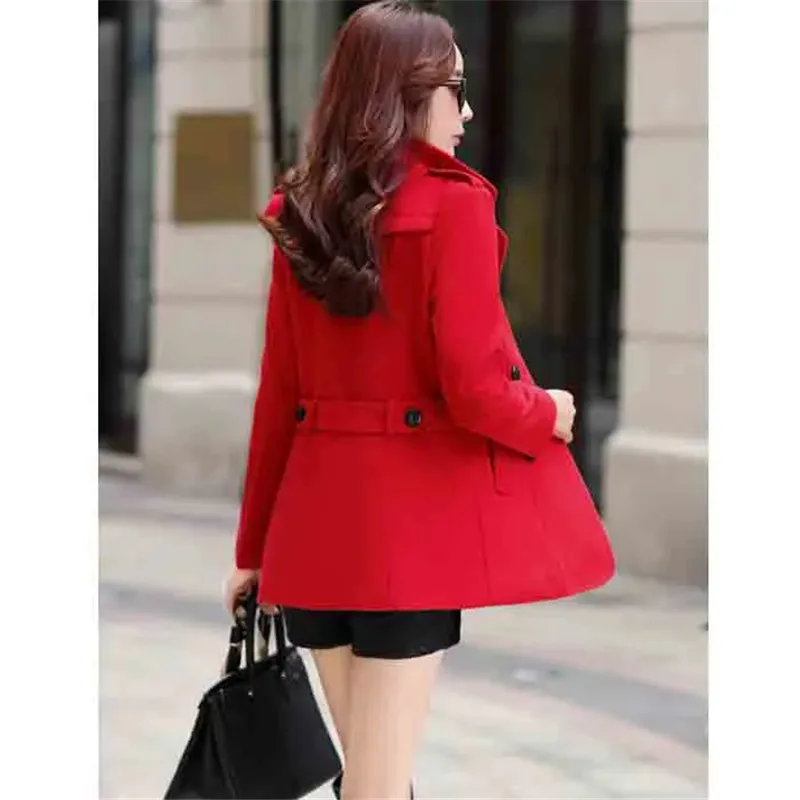 Модное короткое шерстяное пальто женское осенне-зимнее новое корейское