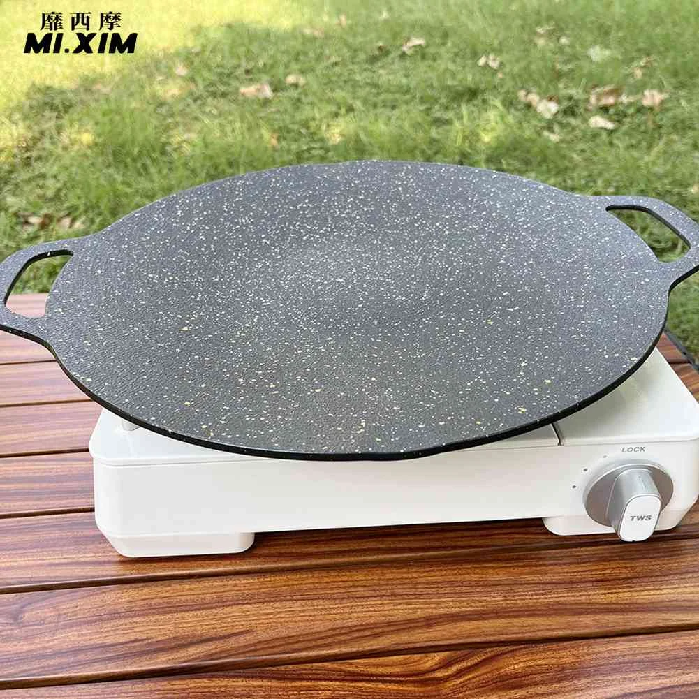 

Посуда для выпечки, сковородки с антипригарным покрытием для барбекю, гриля, сковорода, многофункциональная индукционная плита для кемпинг...