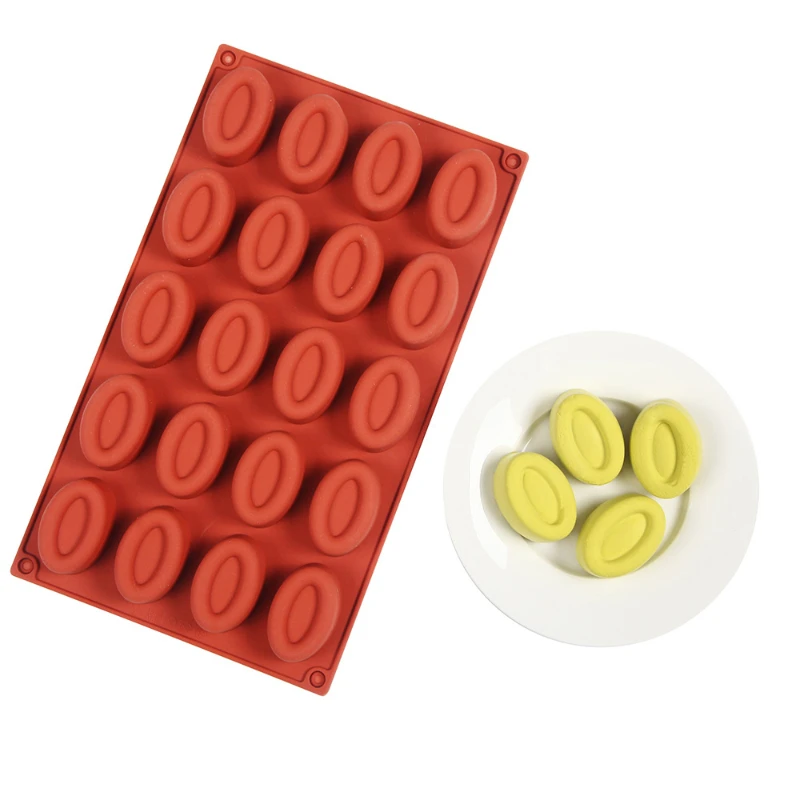 

Новая 20-полостная Силиконовая Овальная форма для пончиков, маленькие формы для торта, шоколада, блинчиков, для выпечки, мини-десерт, кухонны...