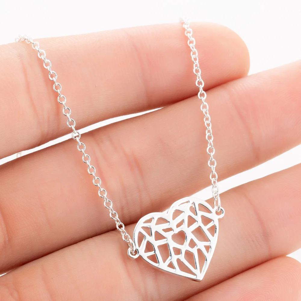 

WANGAIYAO new popular heart-shaped necklace stainless steel ladies gift simple peach heart pendant Valentine's day birthday gift