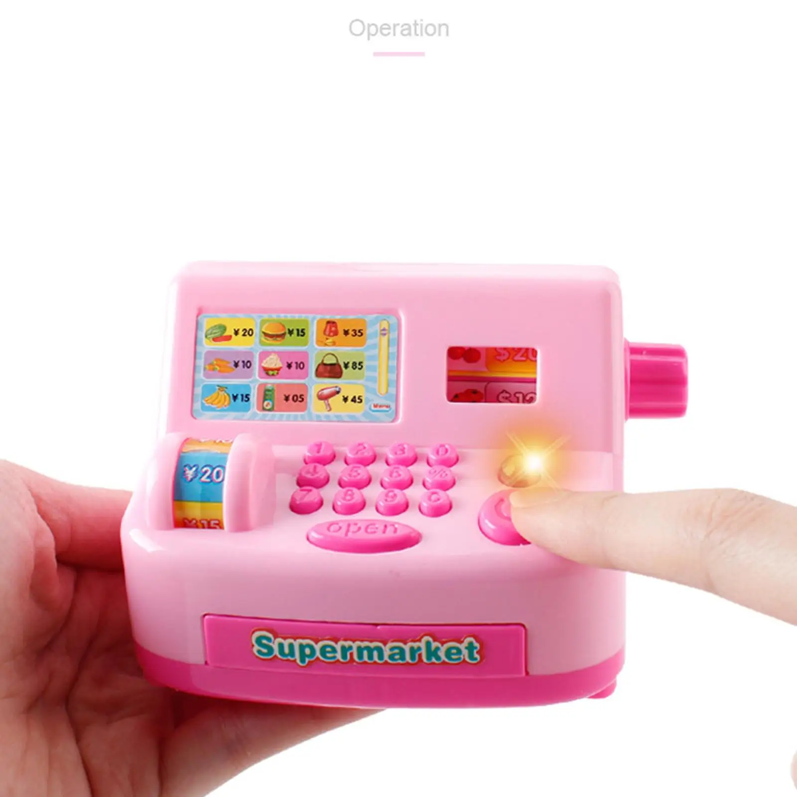 

Cash Register Battery Operated Pretend Play Checkout Counter for Girls Boys