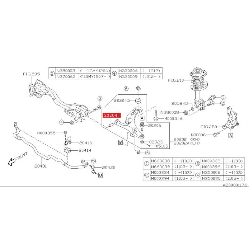 Передняя нижняя втулка рычага управления 20204AJ000 OEM для Subaru Impreza Forester Legacy XV Outback B9 VM VA