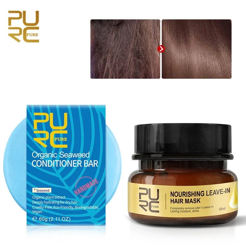 

Sdattor PURC Seaweed Conditioner Bar Shampoo Soap Vegan Handmade Repair Damage Hair and Nourishing Leave-In Hair Mask