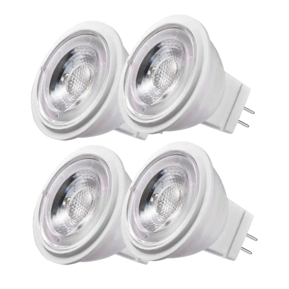 4-Piece MR11 COB LED Light Bulb 3W AC DC 12V Ceiling Lamp LED Spotlight GU4 LED Lamp 38Deg =20W Halogen Light