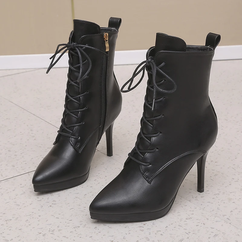 Модные облегающие Ботинки Челси на высоком каблуке Женские однотонные