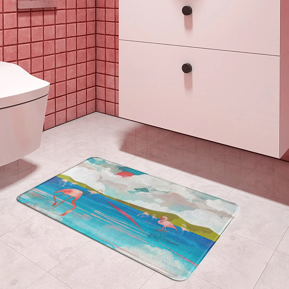Flamingo Custom Beach Door Mat Hallway Balcony Kitchen Mats Anti-slip Rug Living Room Bathroom Carpet Doormats Bath |