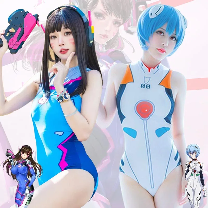 Женское аниме Overwatch Song Hana DVA Косплей нижнее белье Kawaii костюм цельный милый