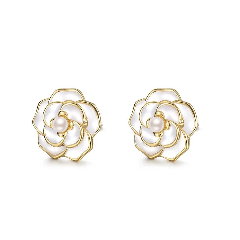 

Lefei Fashion Trendy Classic Luxury Design Creative Retro Camellia Flower Earring For Women Silver 925 Party Charms Jewelry Gift
