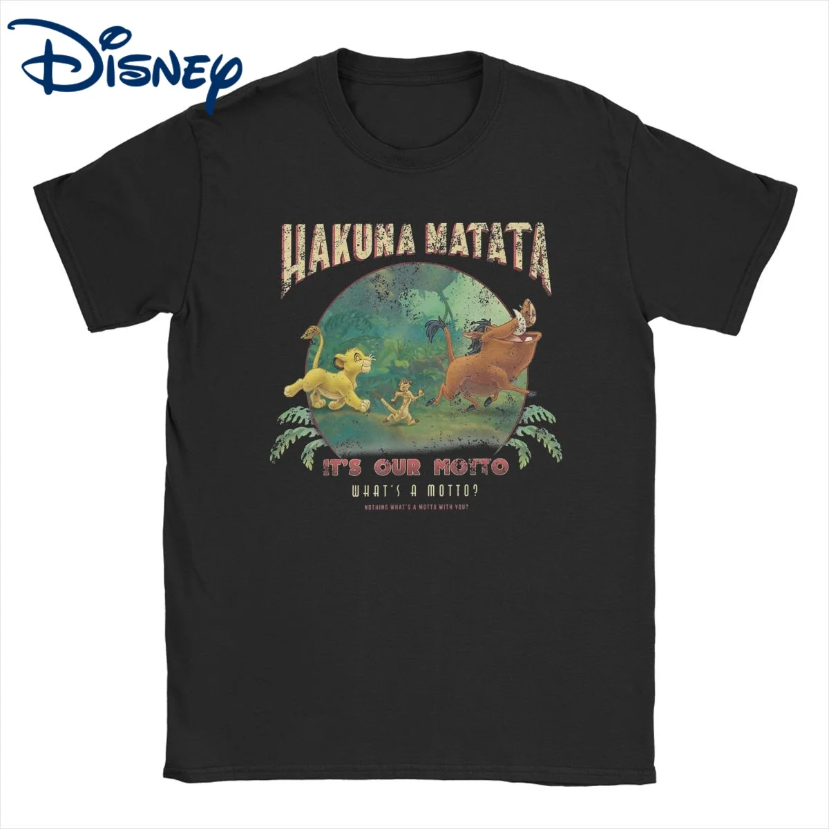 

Men Women Disney Lion King T Shirt Hakuna Matata Motto Simba Timon Pumbaa Pure Cotton Clothing Vintage Tee Shirt Printed T-Shirt