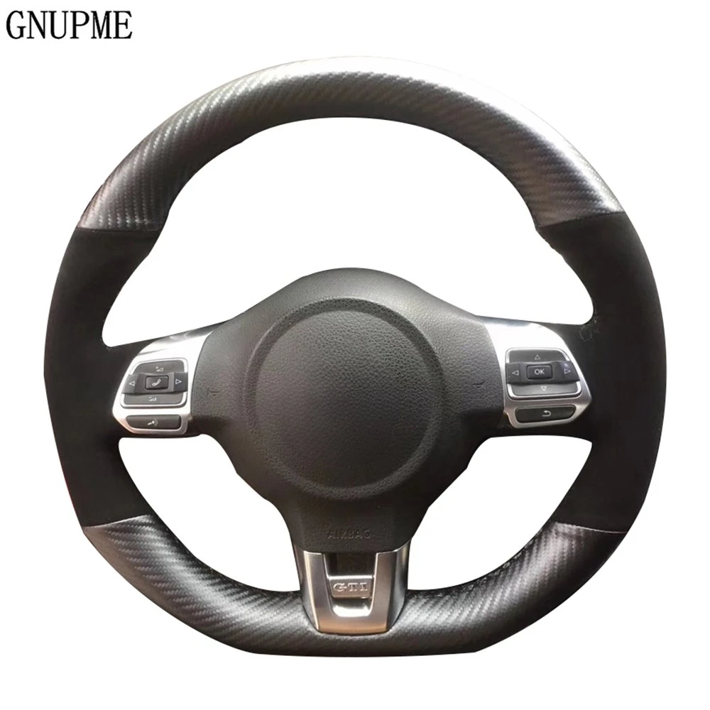 Мягкая черная замша из углеродного волокна для Volkswagen Golf 6 GTI MK6 VW Polo Scirocco R Passat CC R-Line