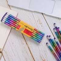 24612 pcs new rainbow pencil wood environmental protection pencil bright color appearance pencil school office writing pencil