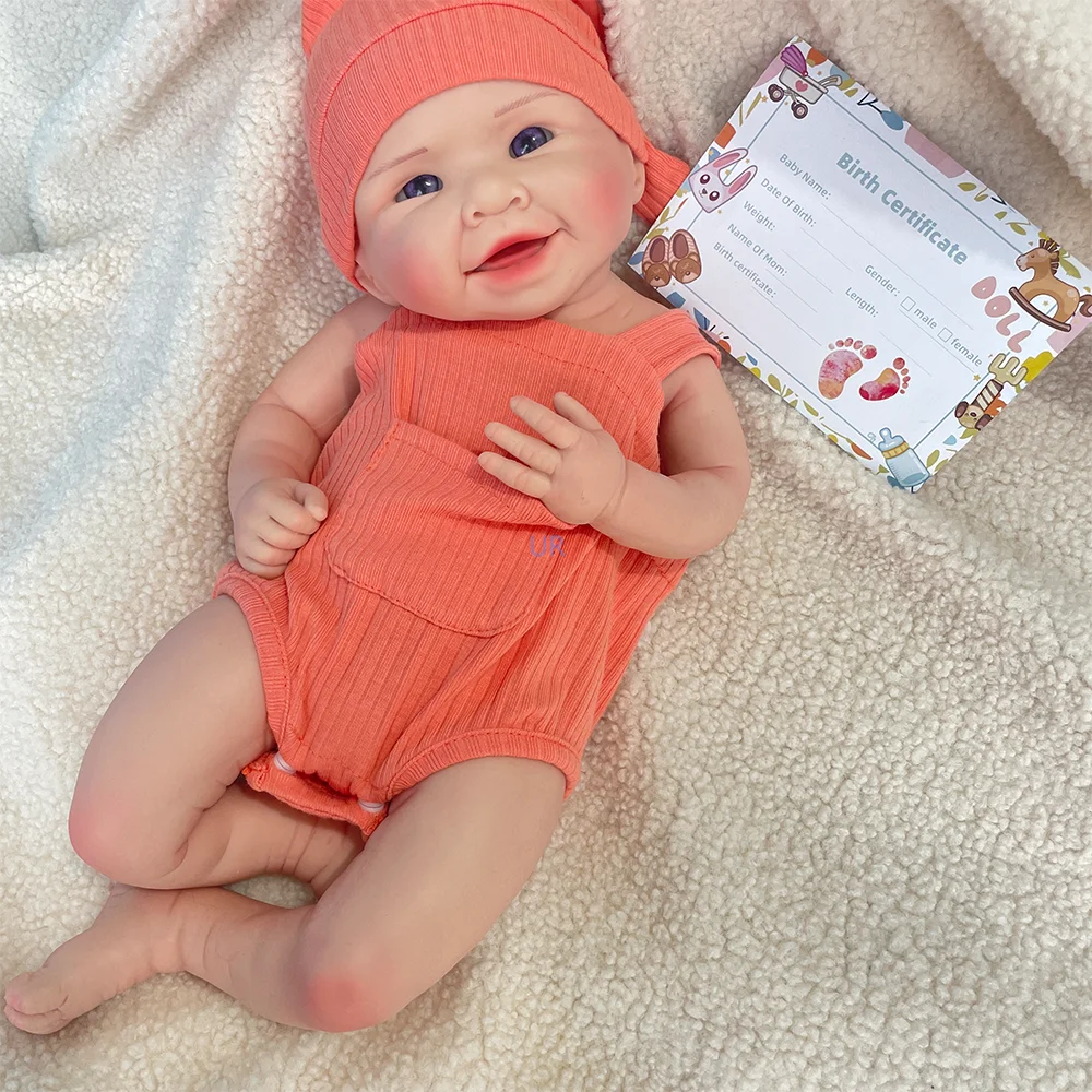 18-дюймовая кукла Preemie с фиолетовыми глазами реалистичная реборн силиконовая