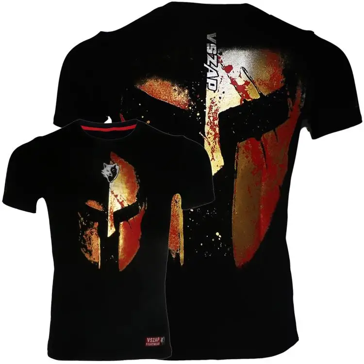 Фото VSZAP файтинговые футболки, быстросохнущая футболка для MMA Rashguard, боксерская футболка, мужская тренировочная футболка для смешанных боевых искусств №2