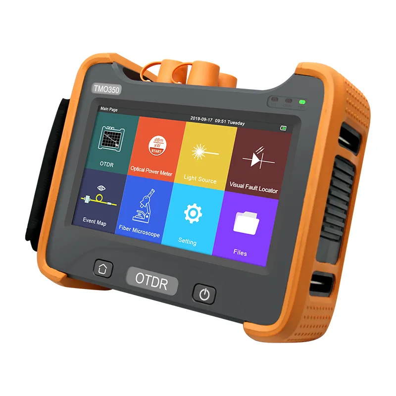 

7-дюймовый емкостный сенсорный экран TMO350 OTDR, оптический рефлектометр, оптический рефлектометр временной домен, рефлектометр