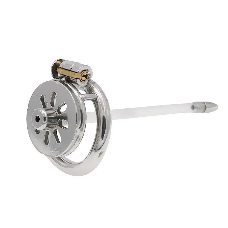 Man Metal 304 Stainless Chasity Cage Underwear with Tube Resistant Lingerie Steel Boxers Adult Device Spiked-ring Lock Ring Toy