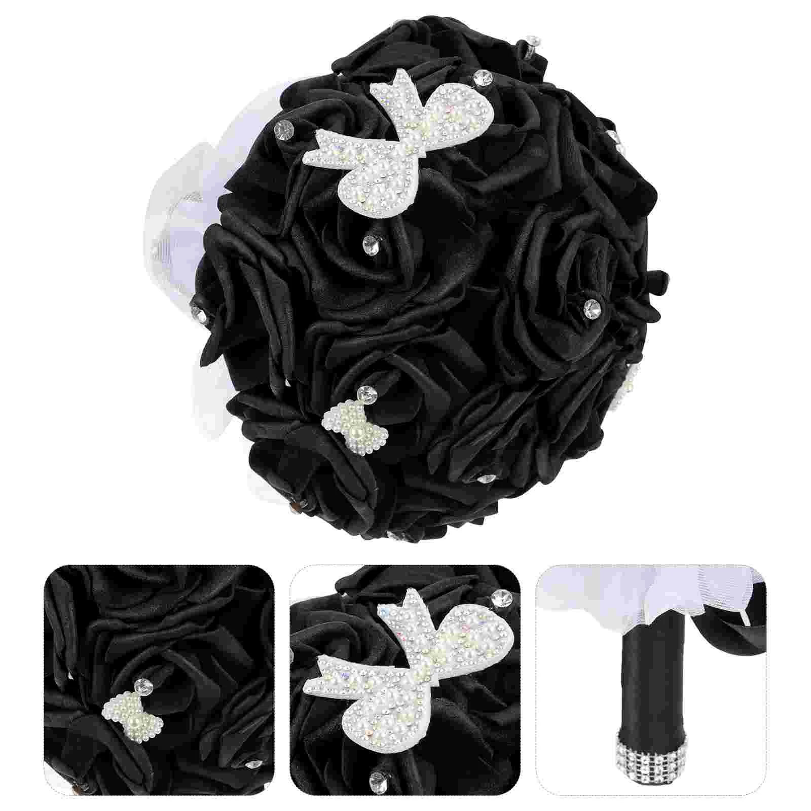 

Bouquet Wedding Bridal Flowers Artificial Flower Bouquets Bride Bridesmaid Fake Rose Holding Supply Ornament Decor Hand Brides