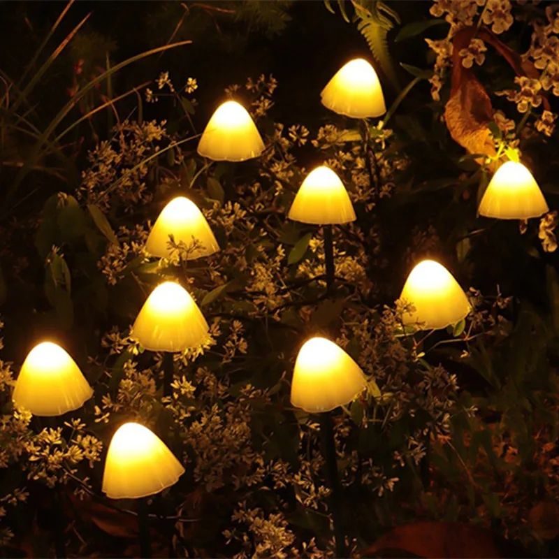 Solar Cute Mushroom Fairy Light Garlands Lighting Solar Lawn Lamp Yard Christmas Eve Outdoor Waterproof Lamp Garden Decoration