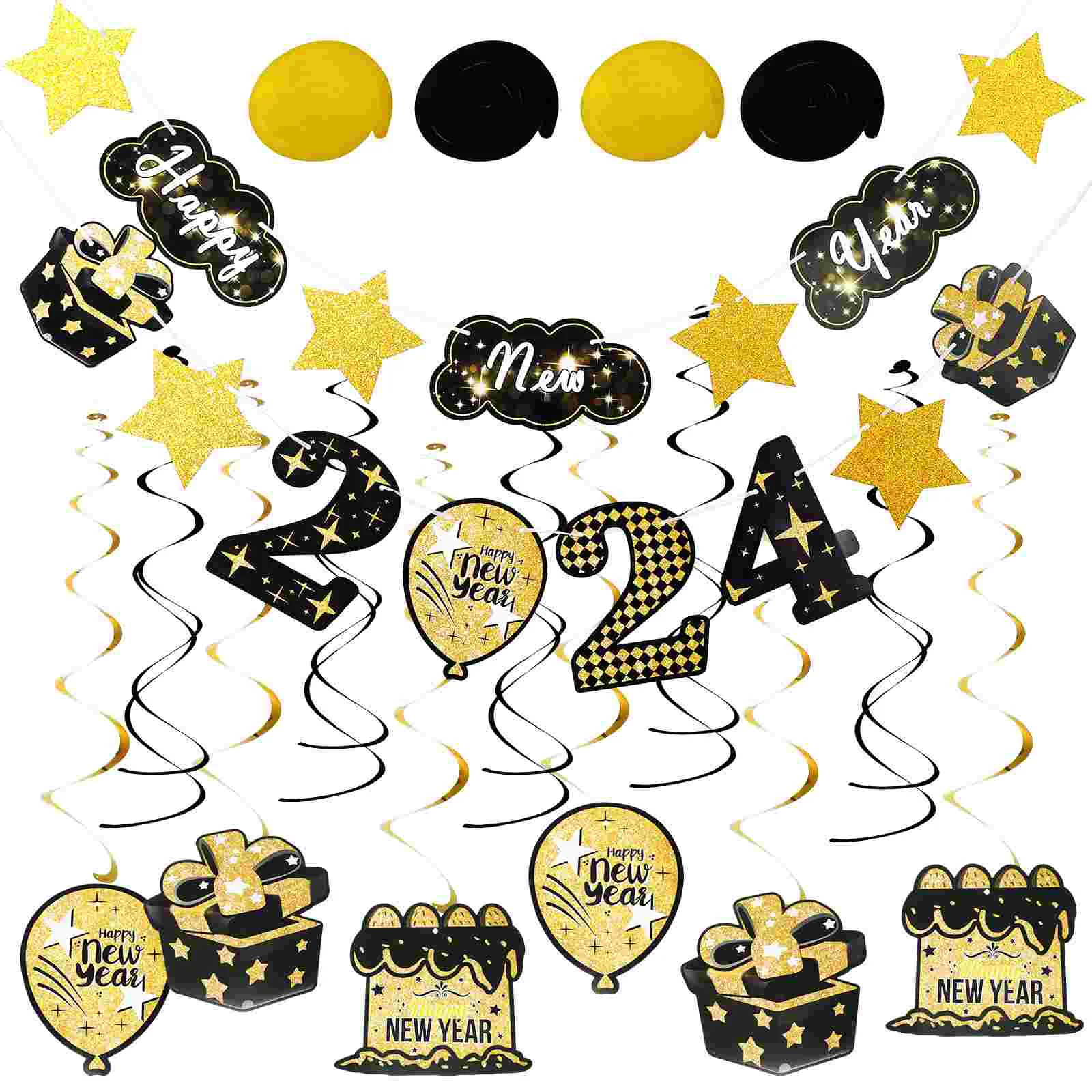 

Party Layout Prop New Year Supplies For Home Hanging Banners Ballons Ornaments Bunting Flags Festival Yard Decorate