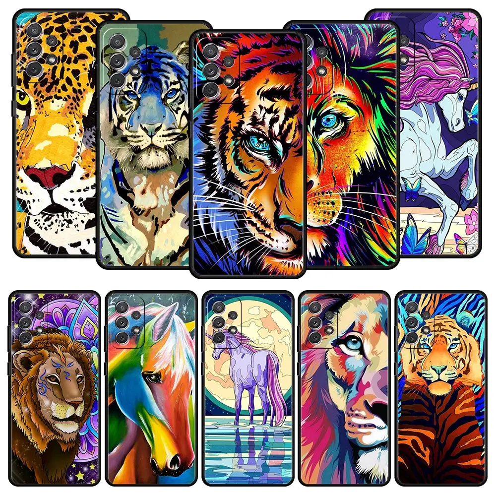 

Чехол для телефона с животными, тигром, львом, волком для Samsung Galaxy A51, A71, A41, A31, A21S, A11, A01, A03S, A13, A23, A33, A53, A73, 5G, A12, A32, мягкий чехол
