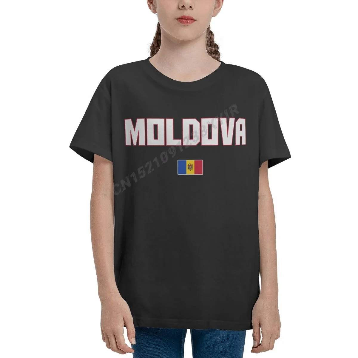 

Детская футболка с круглым вырезом и коротким рукавом, из натурального хлопка